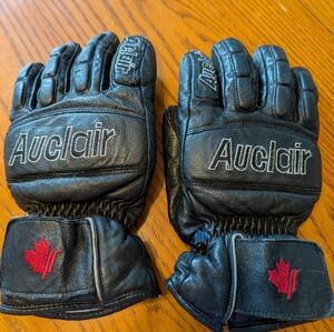 Auclair Black Leather Winter Gloves. Men's L.